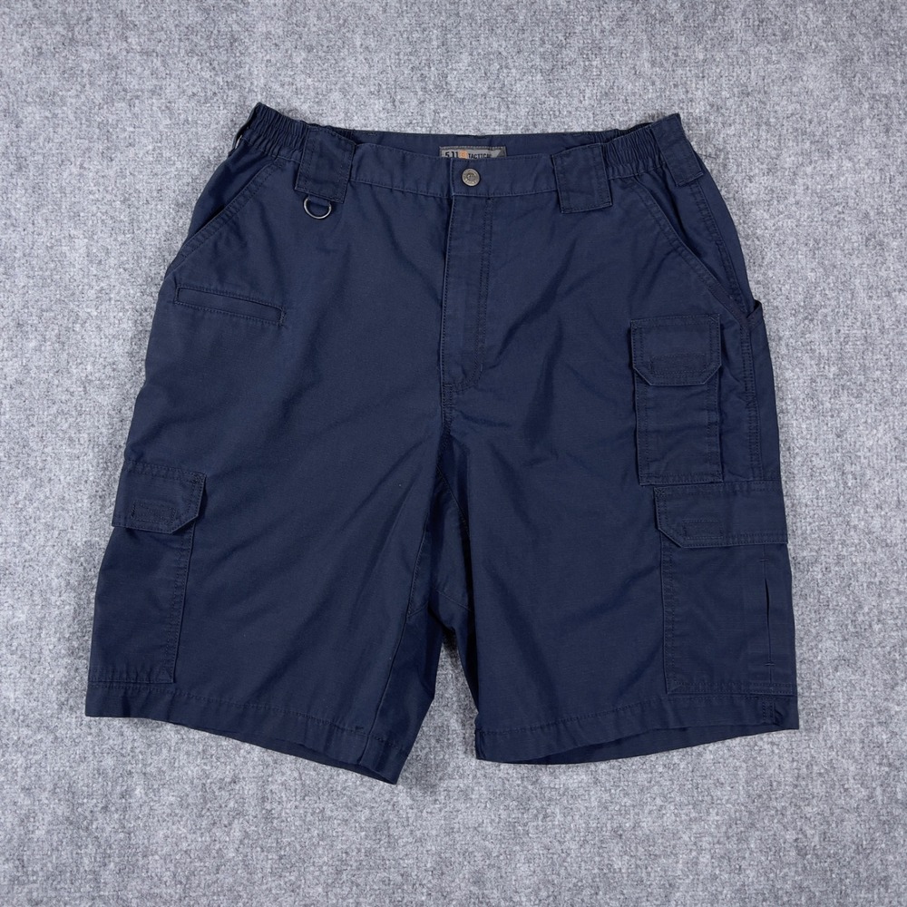 5.11 Tactical Cargo Shorts Mens 34 Navy Blue Ripstop Utility Workwear